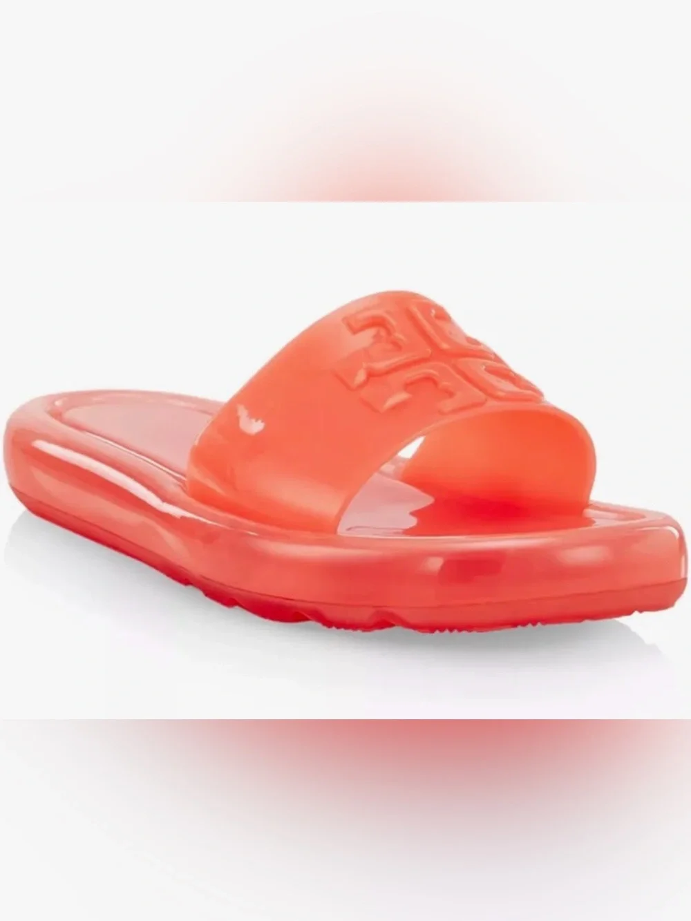 Tory Burch Coral Orange Jelly Slide Sandal